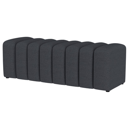 Summer Fabric Upholstered Tufted Accent Bench Charcoal