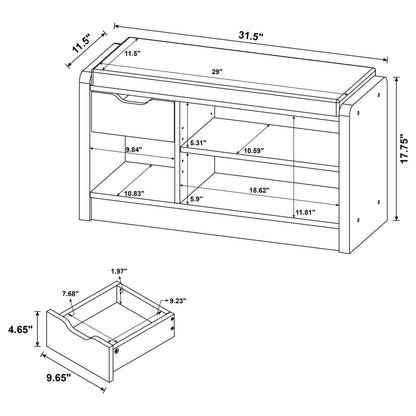 Arrington Storage Bench Black