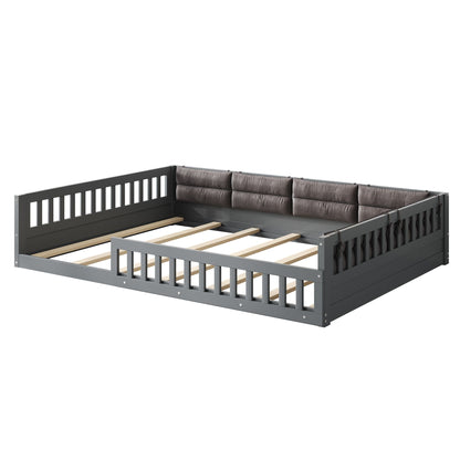 Upholstered Platform Bed With Guardrail And Pillow - The Sleep Loft - Online Mattress Showroom NYC