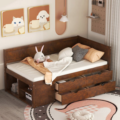 Daybed With Drawers And Shelves - The Sleep Loft - Online Mattress Showroom NYC