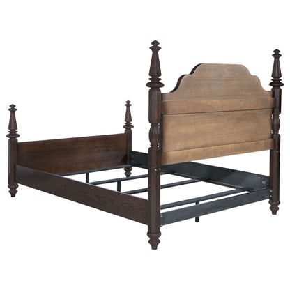 4 Poster California King Bed With Serpentine Headboard - Dark Oak - The Sleep Loft - Online Mattress Showroom NYC