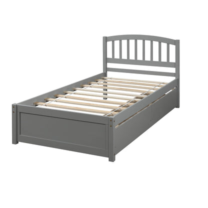 Platform Storage Bed Wood Bed Frame With Two Drawers And Headboard - The Sleep Loft - Online Mattress Showroom NYC