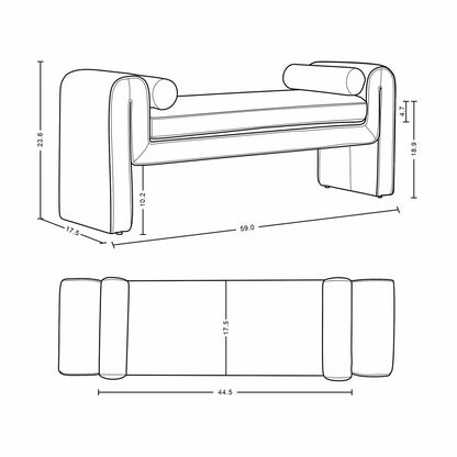 Concord - Accent Bench - The Sleep Loft - Online Mattress Showroom NYC