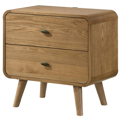 Winston - 2 Drawer Nightstand - Ash Brown - The Sleep Loft - Online Mattress Showroom NYC