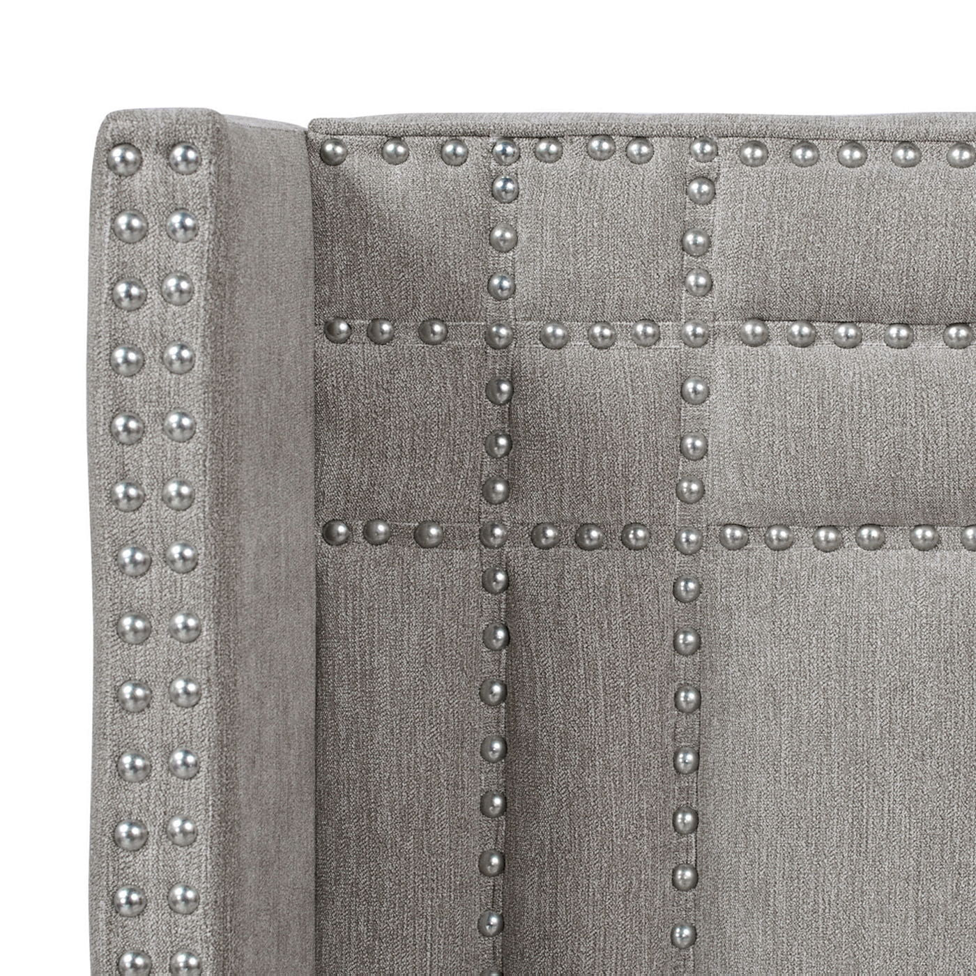 Elle - Wingback Upholstered King Bed - Silver Gray - The Sleep Loft - Online Mattress Showroom NYC