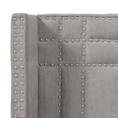 Elle - Wingback Upholstered King Bed - Silver Gray - The Sleep Loft - Online Mattress Showroom NYC
