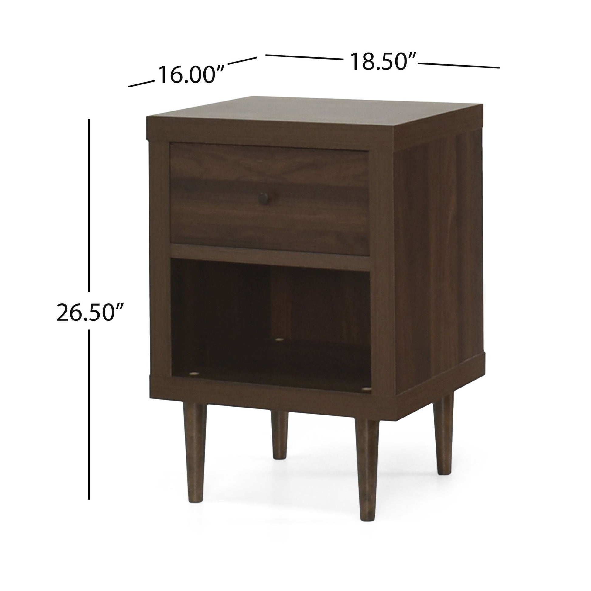 Nystrom - Single Drawer Nightstand - The Sleep Loft - Online Mattress Showroom NYC