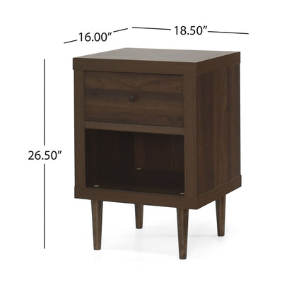 Nystrom - Single Drawer Nightstand - The Sleep Loft - Online Mattress Showroom NYC