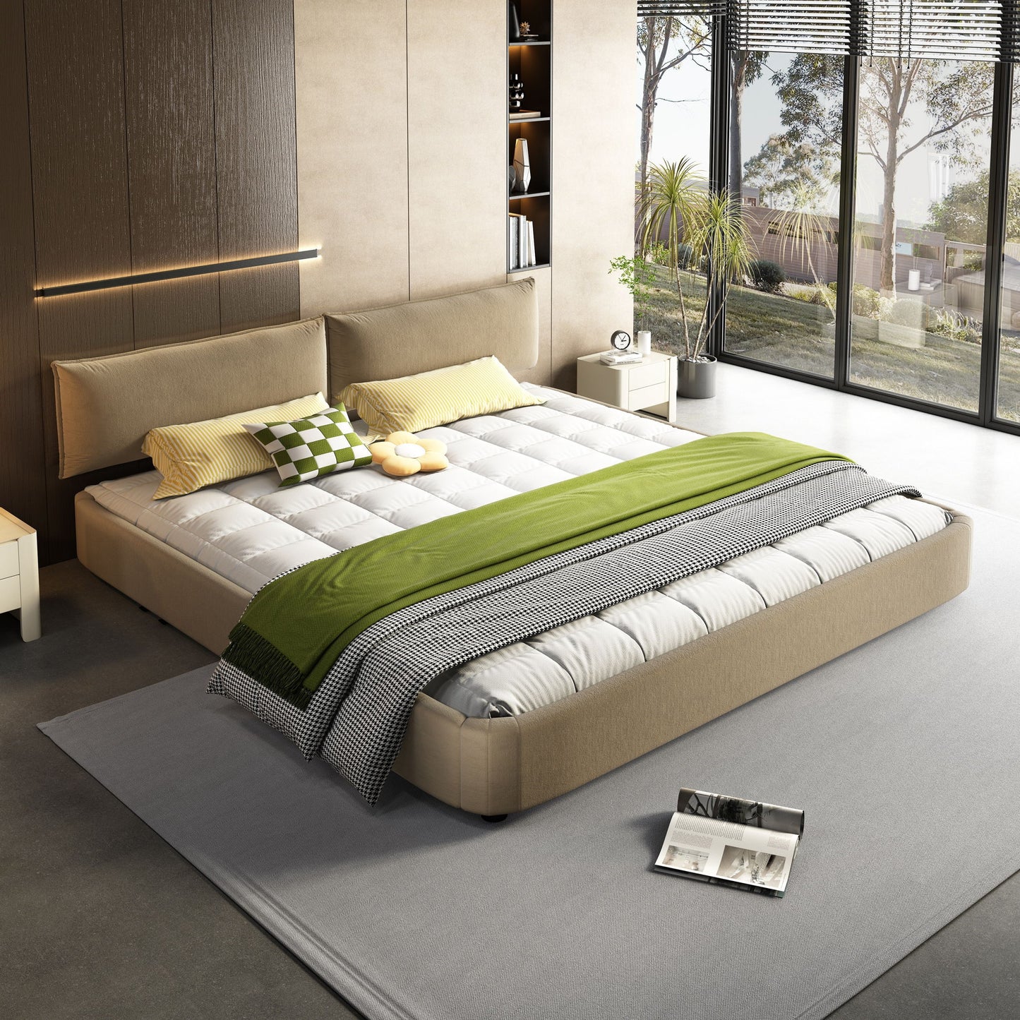 Cloud Bed Frame With Oversized Padded Movable Headboard - The Sleep Loft - Online Mattress Showroom NYC