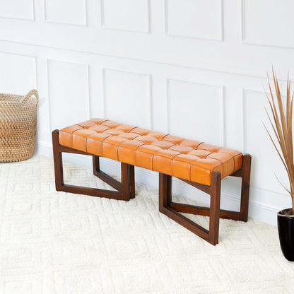 Riley - Bench - Brown / Rustic / Tan - The Sleep Loft - Online Mattress Showroom NYC