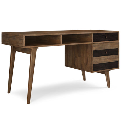 Clarkson - Desk With Side Drawers - Rustic Natural Aged Brown - The Sleep Loft - Online Mattress Showroom NYC