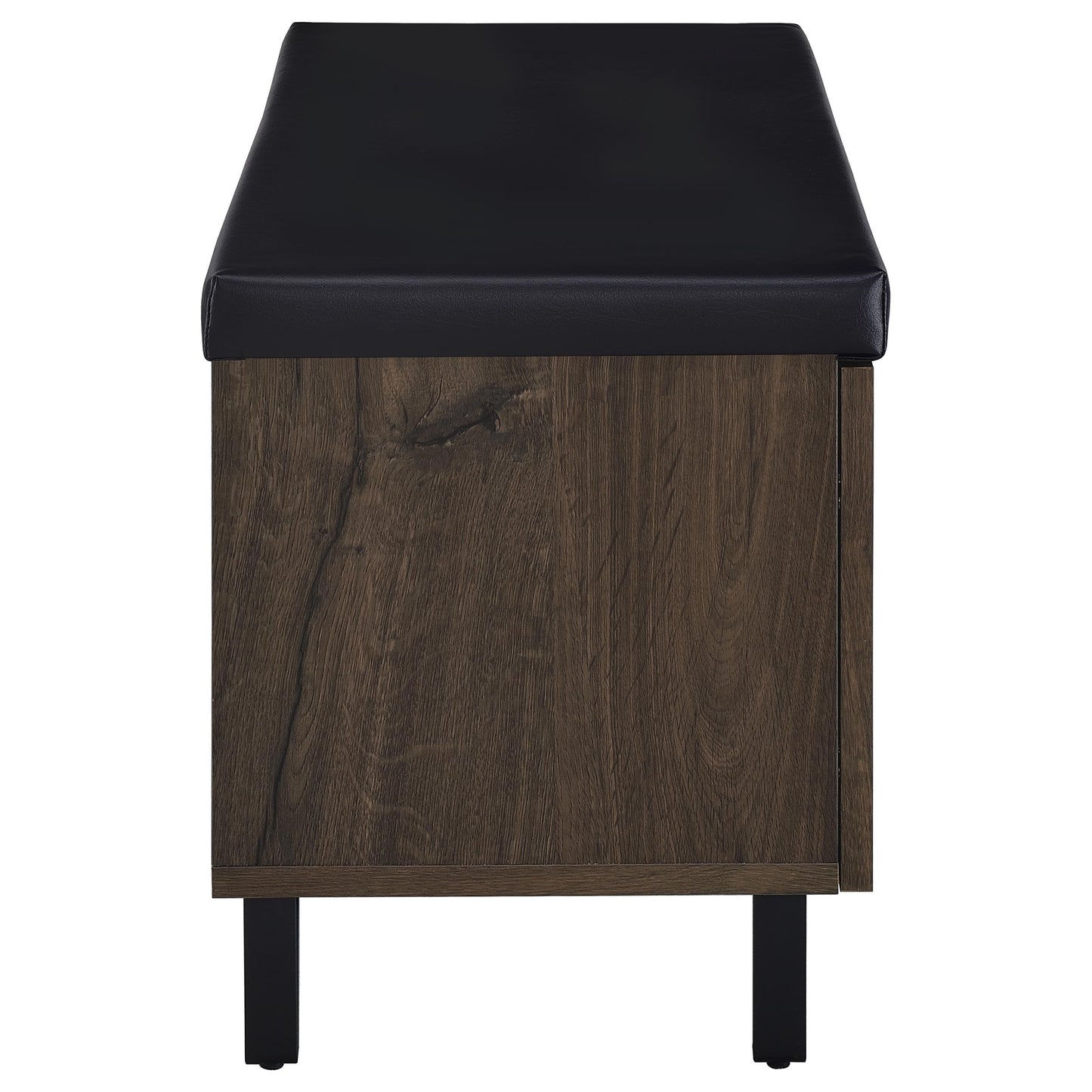 Brixton 2-door Padded Entryway Shoe Storage Bench Smoked Oak