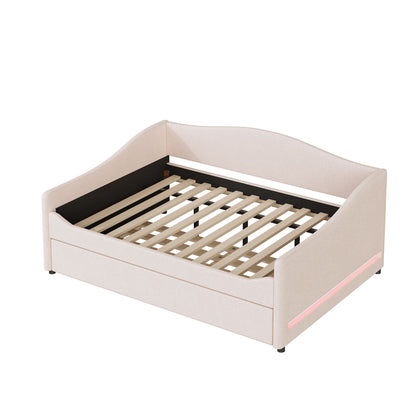 Upholstered Daybed With Light And Trundle - The Sleep Loft - Online Mattress Showroom NYC