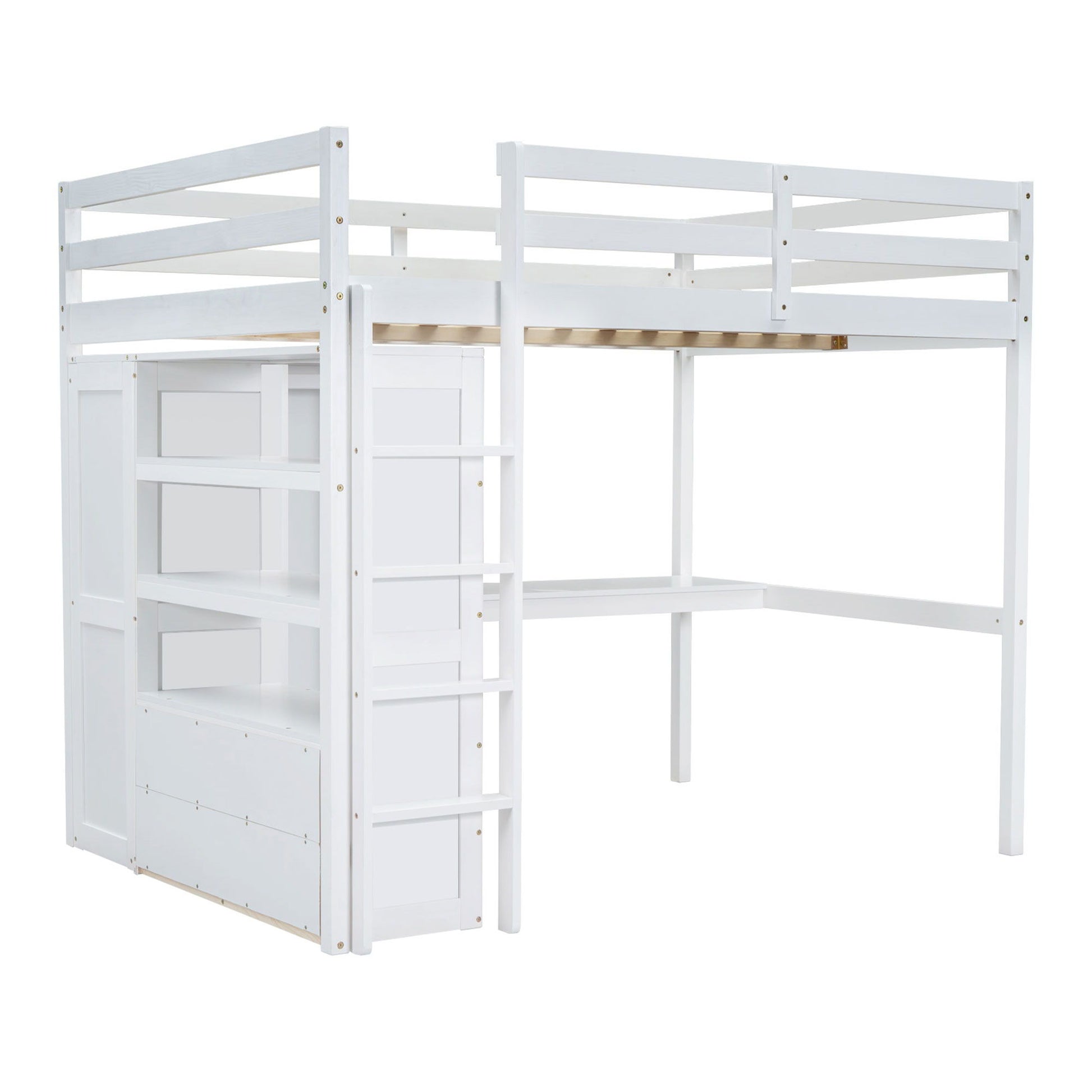 Loft Bed With Built In Wardrobe, Desk, Shelves And Drawers - The Sleep Loft - Online Mattress Showroom NYC