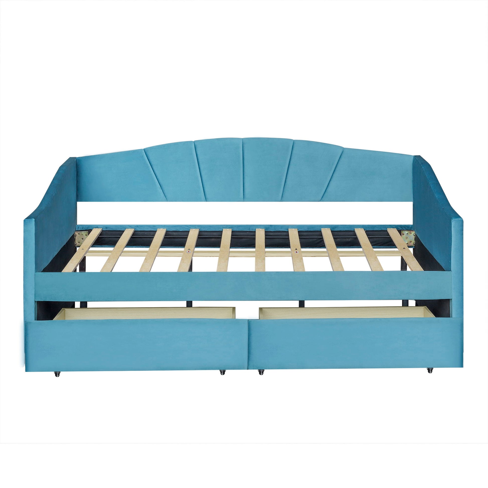 Upholstered Daybed With Two Drawers And Wood Slat - The Sleep Loft - Online Mattress Showroom NYC