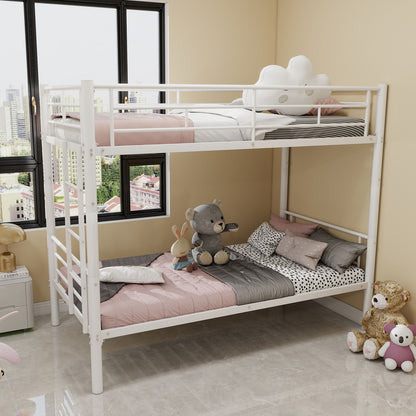 Metal Bunk Bed For Kids, Convertible Bedframe With Ladders & Guardrail - The Sleep Loft - Online Mattress Showroom NYC