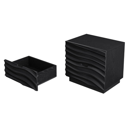 Nightstand With 2 Drawers, No Handles