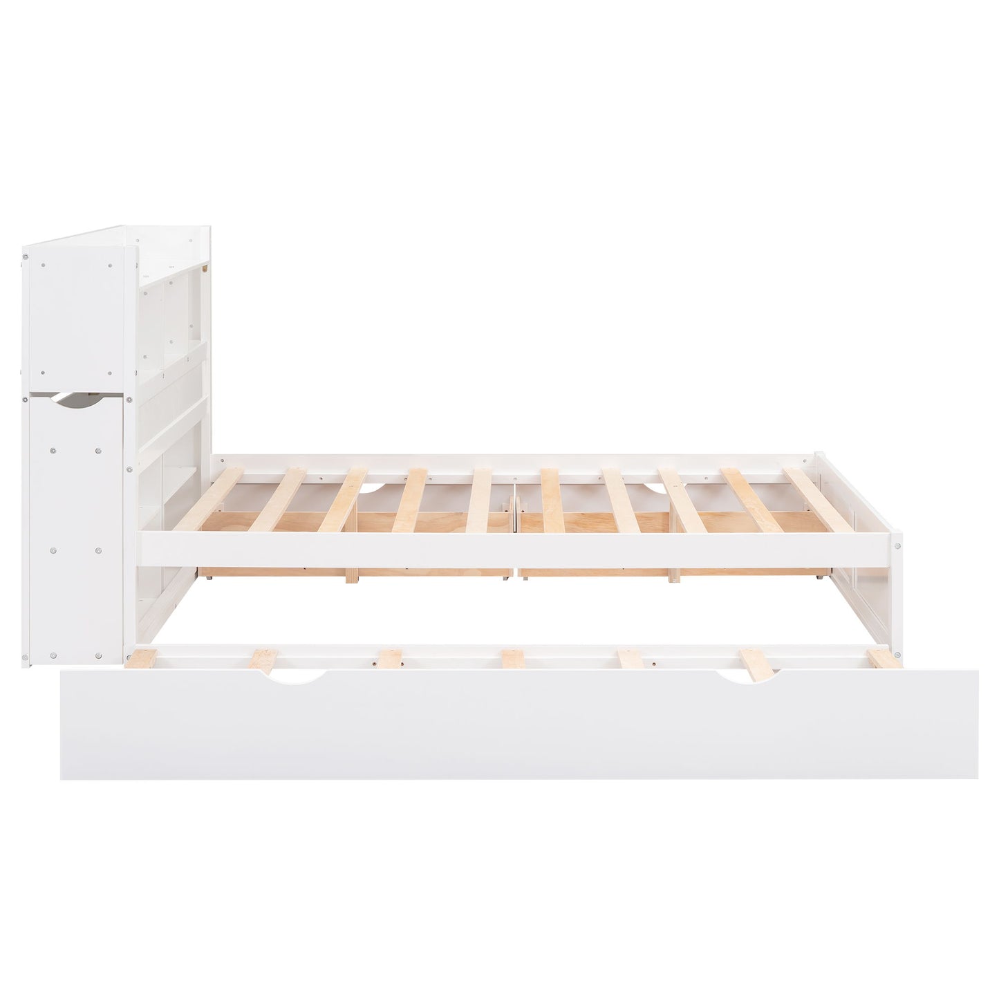 Storage Platform Bed With Pull Out Shelves, Trundle, And 2 Drawers - The Sleep Loft - Online Mattress Showroom NYC