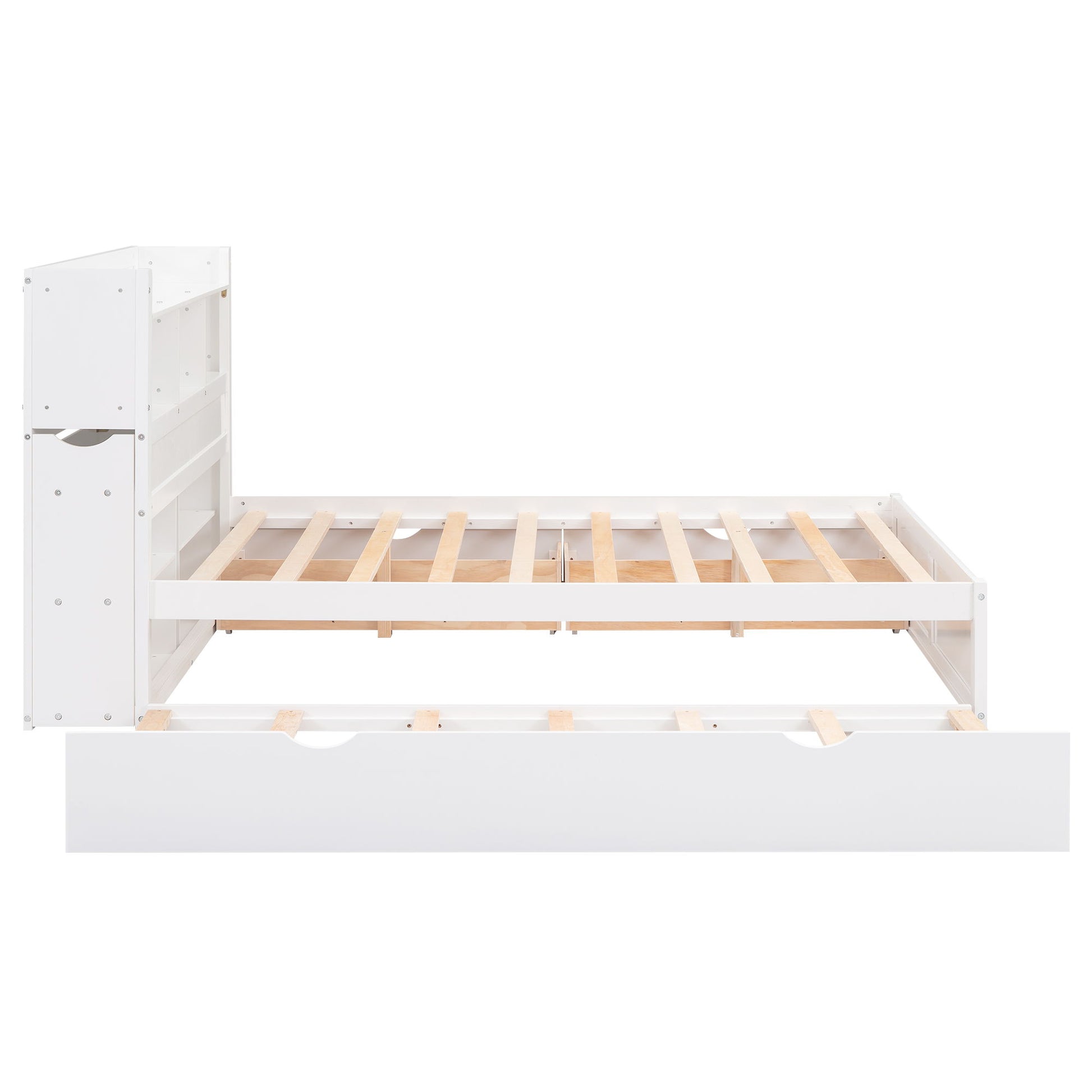 Storage Platform Bed With Pull Out Shelves, Trundle, And 2 Drawers - The Sleep Loft - Online Mattress Showroom NYC
