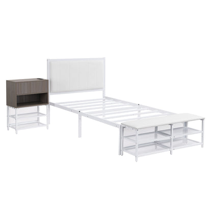 Platform Bed With 2 Tier Storage Shelves, Storage Cabinet - The Sleep Loft - Online Mattress Showroom NYC