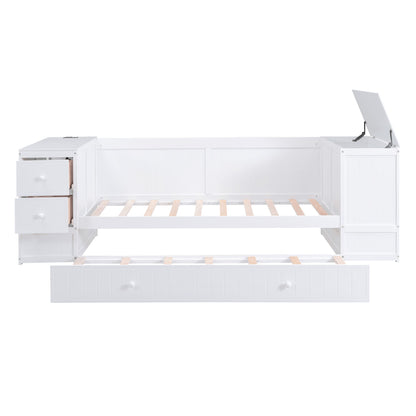 Daybed With Storage Arms, Trundle And Charging Station - The Sleep Loft - Online Mattress Showroom NYC