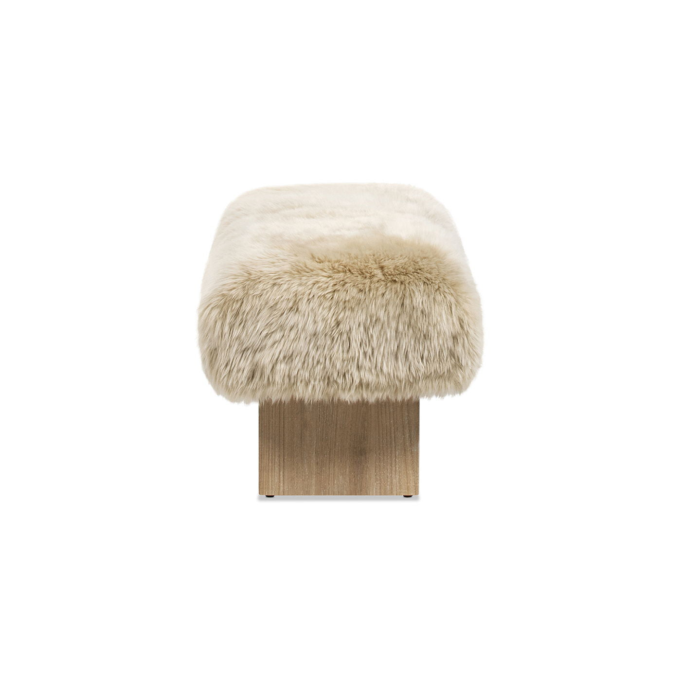 Leda - Sheepskin Fur Rectangular Accent Bench - Natural Blonde - The Sleep Loft - Online Mattress Showroom NYC