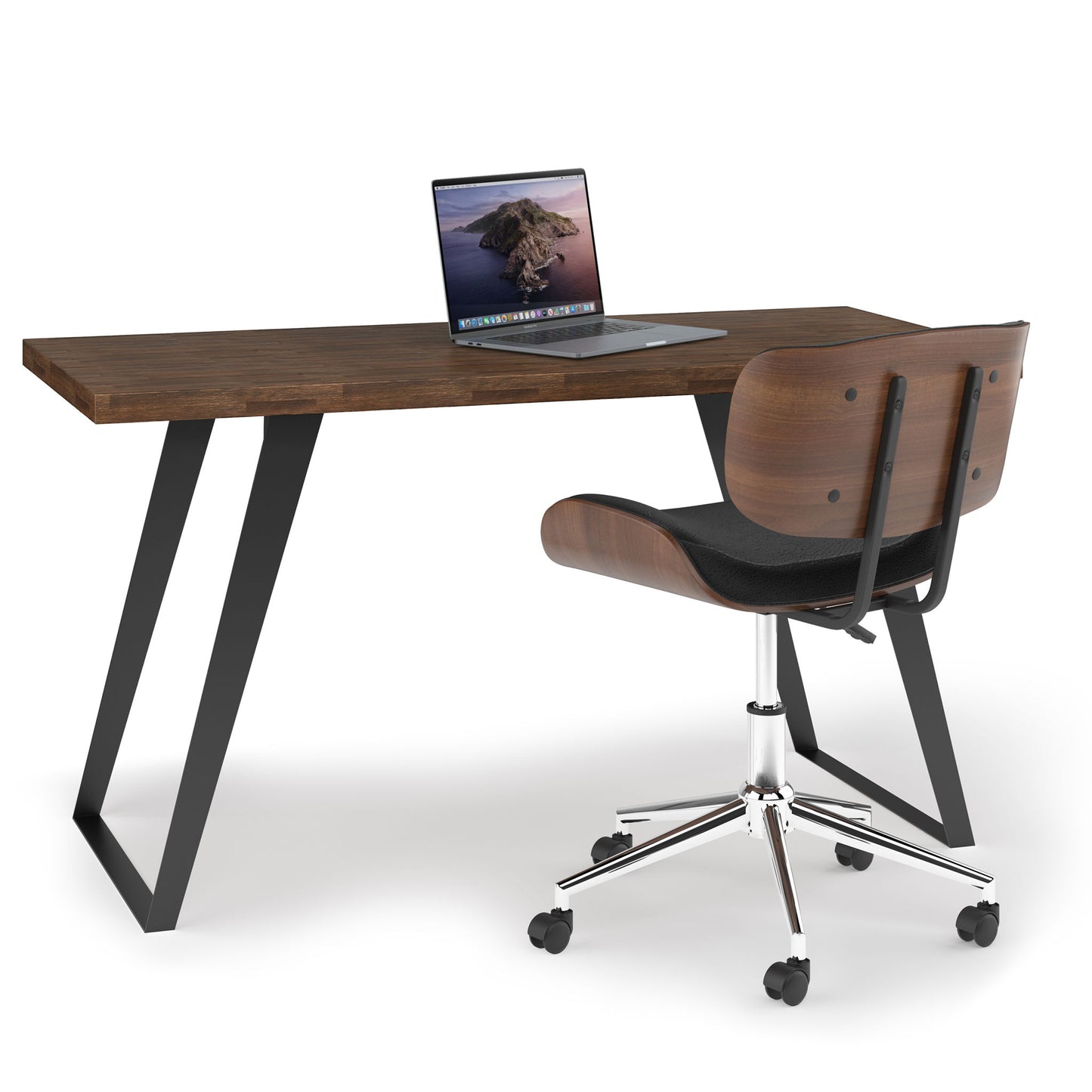 Lowry - Flat Top Desk - Rustic Natural Aged Brown - The Sleep Loft - Online Mattress Showroom NYC