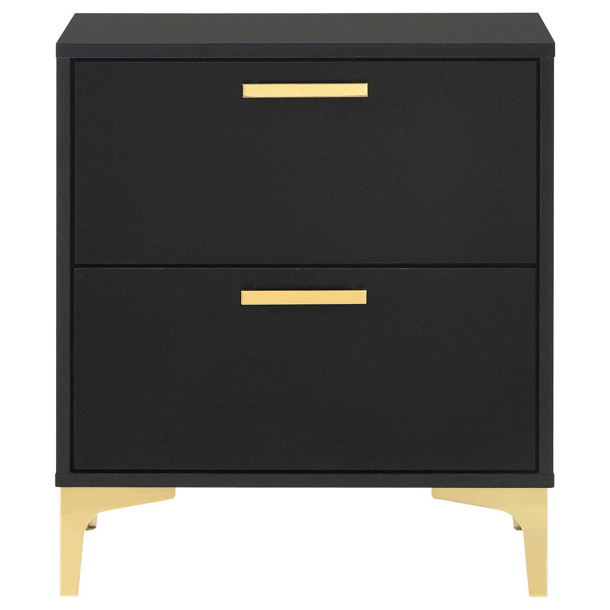 2 Drawer Rectangular Nightstand - Black - The Sleep Loft - Online Mattress Showroom NYC
