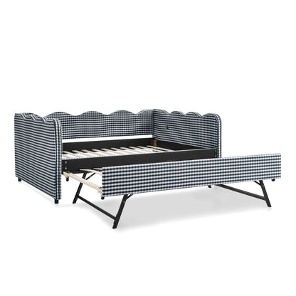 Gingham Daybed With USB Charging Port, Wave-Shaped Design - The Sleep Loft - Online Mattress Showroom NYC