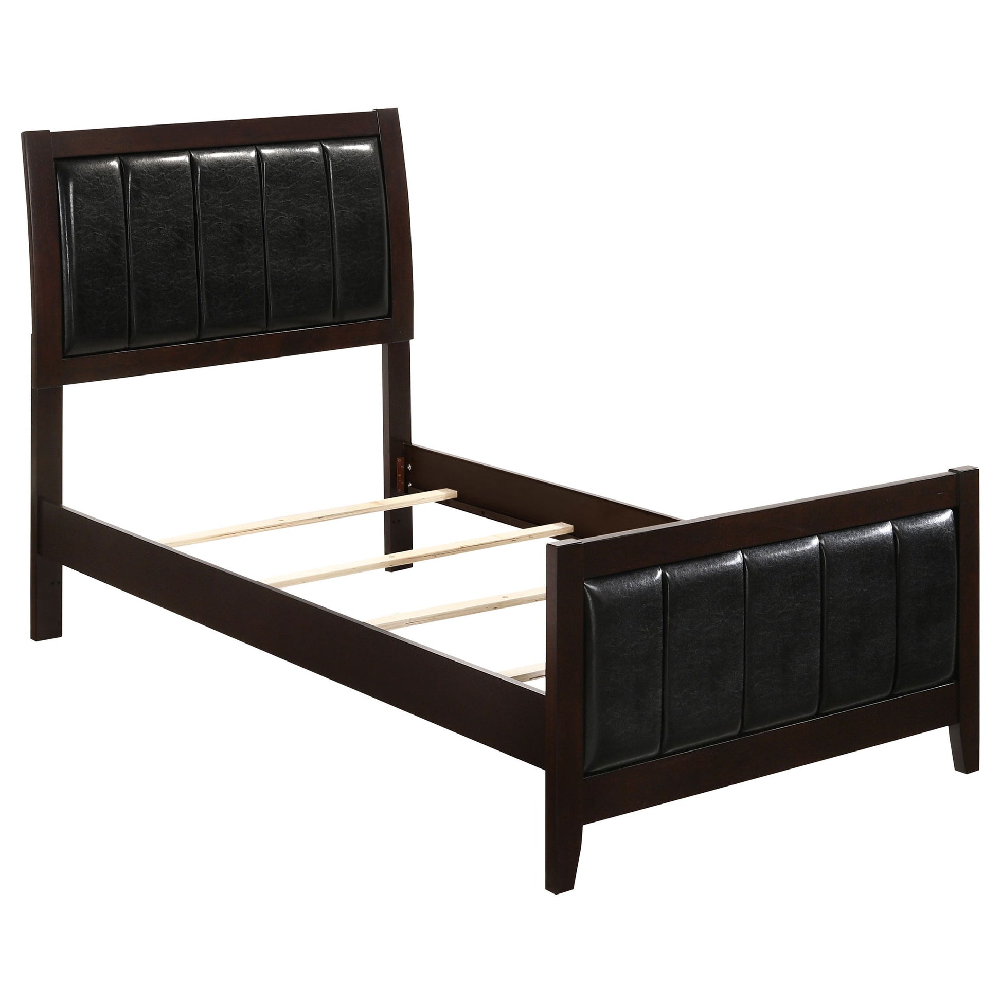Twin Panel Bed With Headboard And Tapered Legs - Brown - The Sleep Loft - Online Mattress Showroom NYC