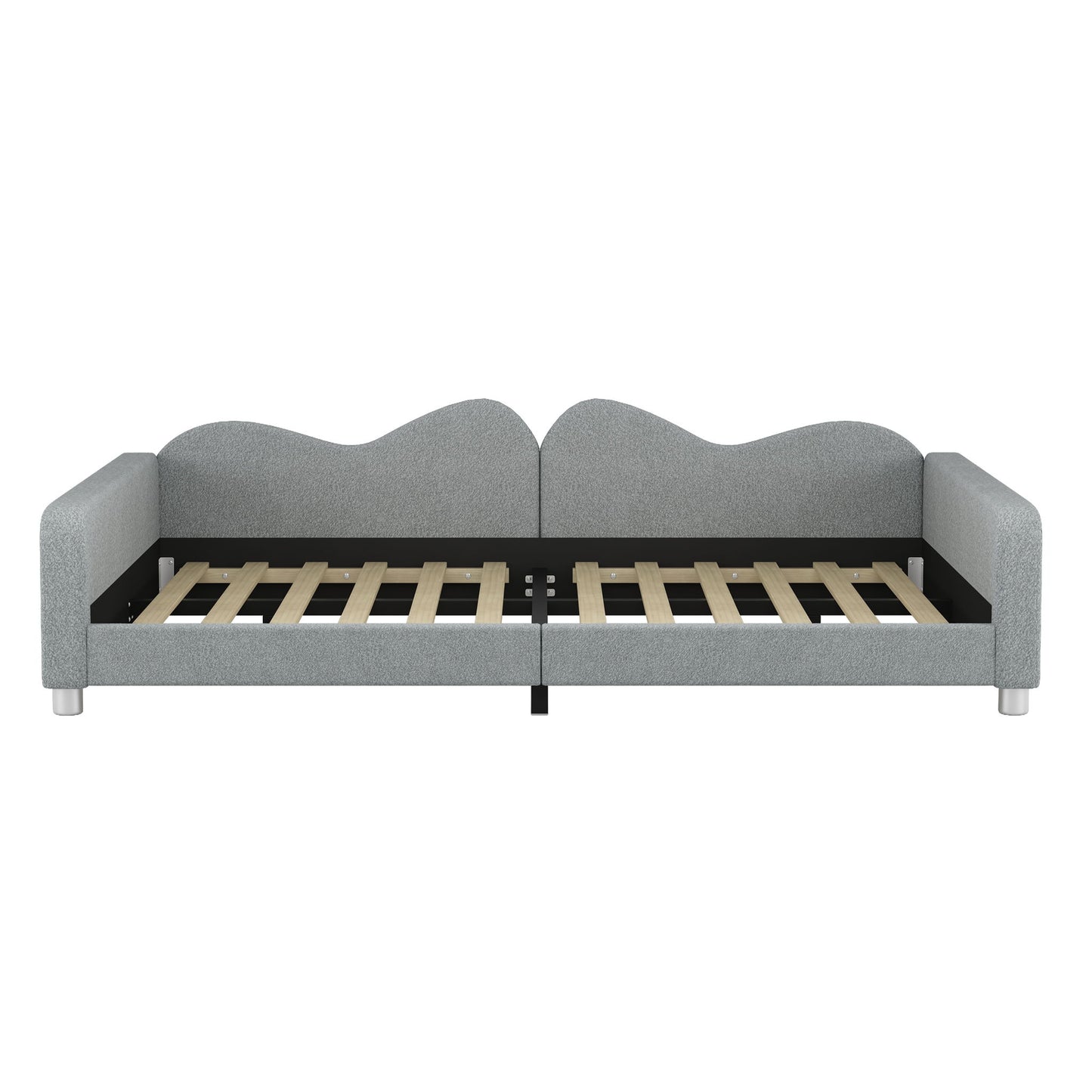 Upholstered Daybed, Sherpa Fabric Sofabed With Cloud-Shaped Backrest - The Sleep Loft - Online Mattress Showroom NYC