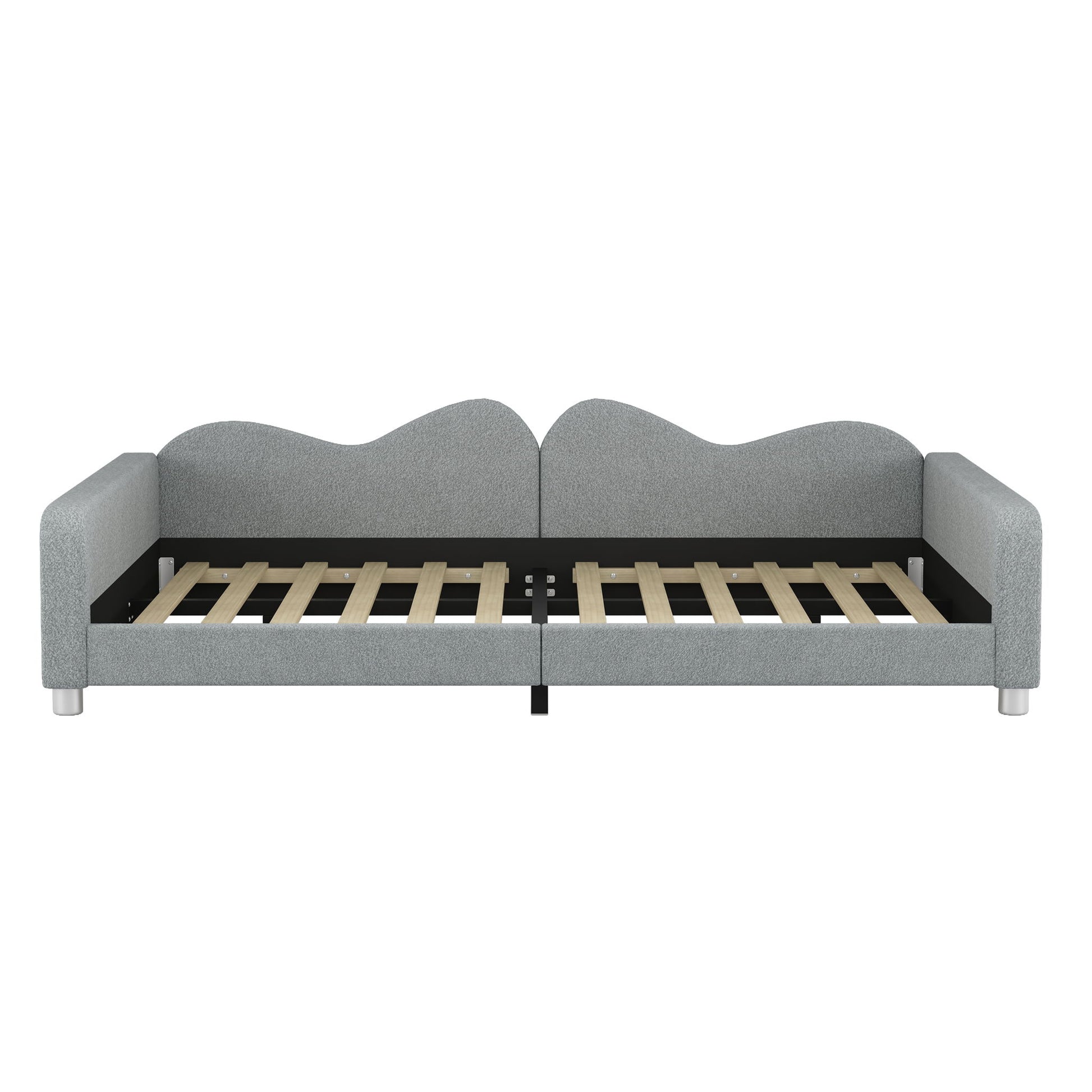 Upholstered Daybed, Sherpa Fabric Sofabed With Cloud-Shaped Backrest - The Sleep Loft - Online Mattress Showroom NYC