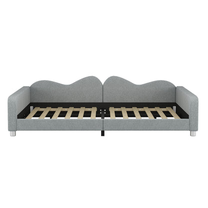 Upholstered Daybed, Sherpa Fabric Sofabed With Cloud-Shaped Backrest - The Sleep Loft - Online Mattress Showroom NYC