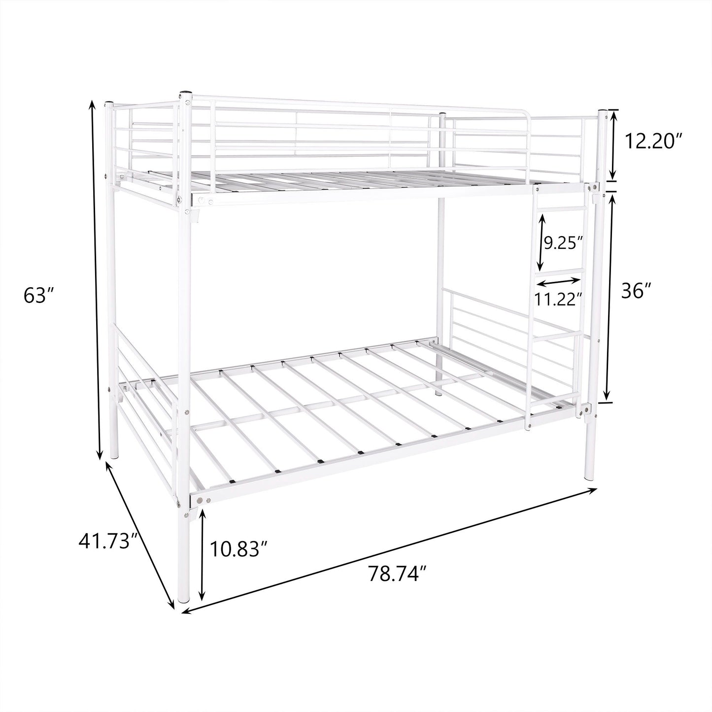 Space Saving Bunk Bed With Metal Frame And Ladder - The Sleep Loft - Online Mattress Showroom NYC