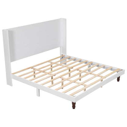 King Size, Stylish High Headboard Bed, High Quality - White - The Sleep Loft - Online Mattress Showroom NYC