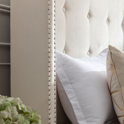 Peyton - Upholstered Bed With 54" High Headboard, Traditional Hand Buttoned Tufting - The Sleep Loft - Online Mattress Showroom NYC