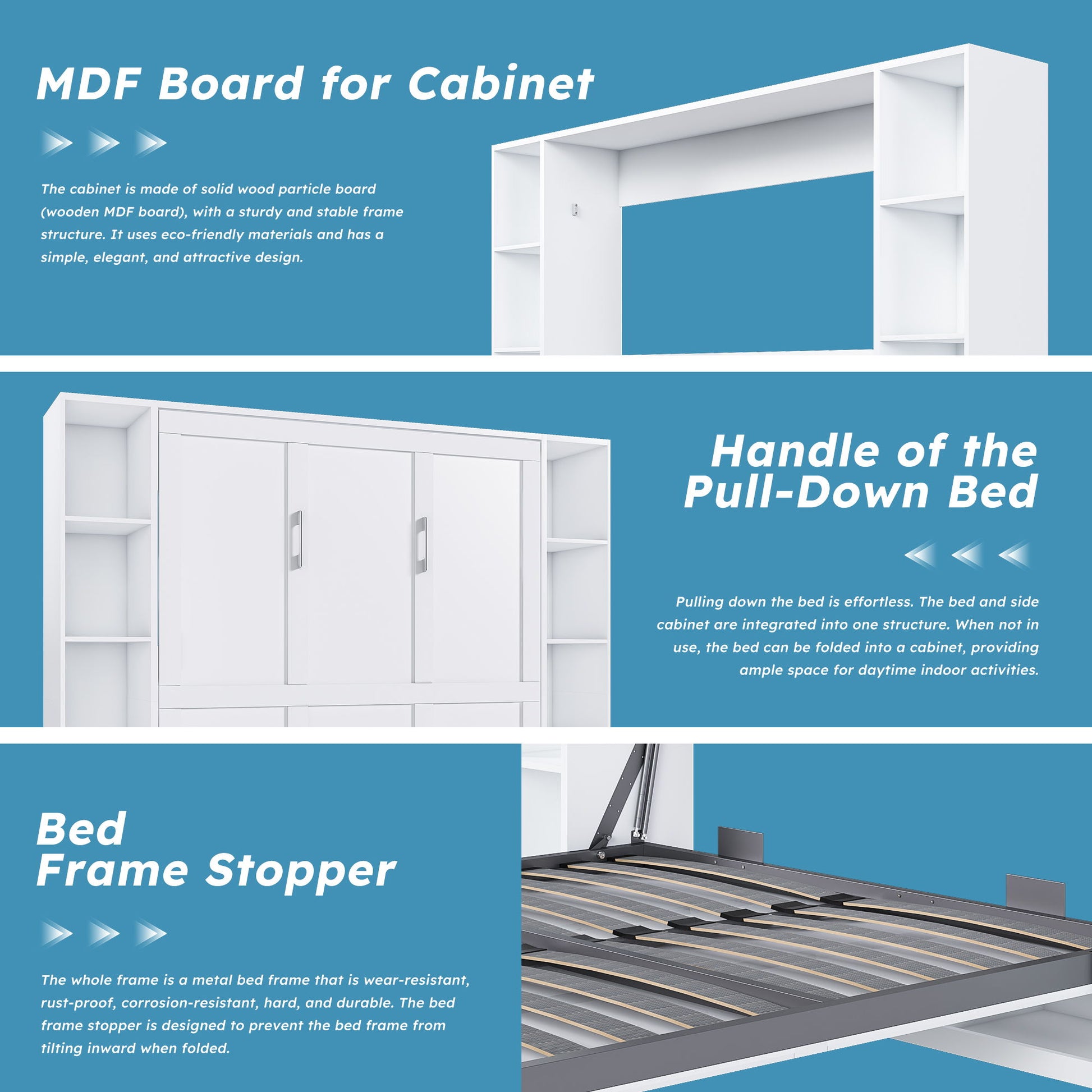 Queen Murphy Bed With Storage Cabinet - White - The Sleep Loft - Online Mattress Showroom NYC