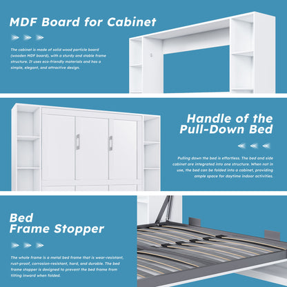 Queen Murphy Bed With Storage Cabinet - White - The Sleep Loft - Online Mattress Showroom NYC