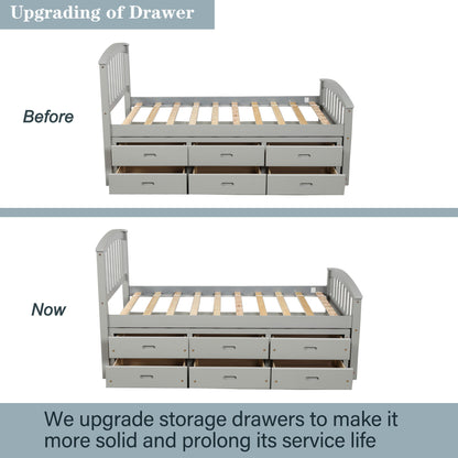 Platform Storage Bed Solid Wood Bed With 6 Drawers - The Sleep Loft - Online Mattress Showroom NYC