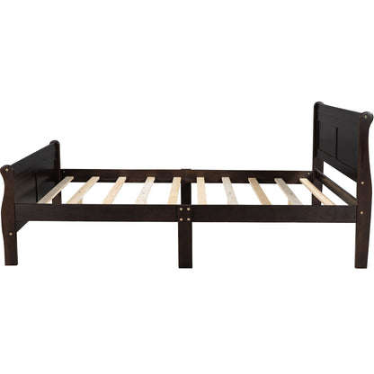 Platform Bed Frame Mattress Foundation Sleigh Bed With Headboard / Footboard / Wood Slat Suppor - The Sleep Loft - Online Mattress Showroom NYC