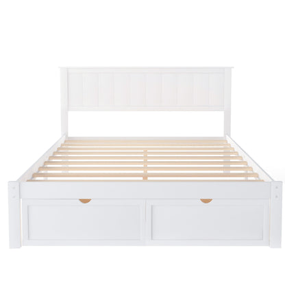 Full Size Platform Bed With Under Bed Drawers - White - The Sleep Loft - Online Mattress Showroom NYC