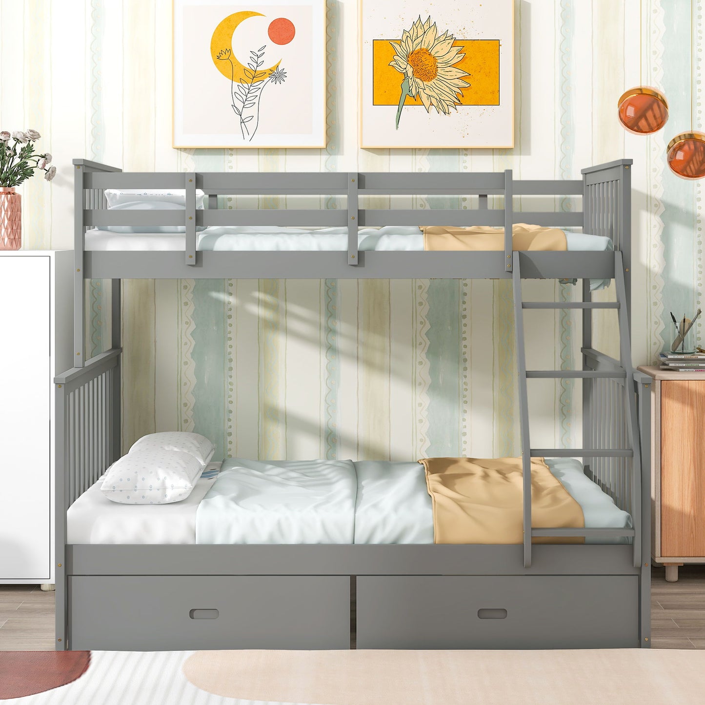 Bunk Bed With Ladder, And Safety Guard Rails - The Sleep Loft - Online Mattress Showroom NYC