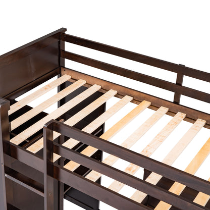 Loft Bed With A Stand Alone Bed, Shelves, Desk, And Wardrobe - The Sleep Loft - Online Mattress Showroom NYC