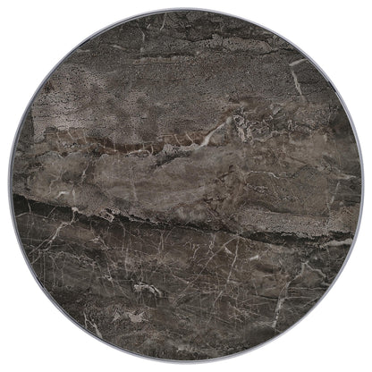 Cazen Round Faux Marble Top Pedestal Side Table Grey