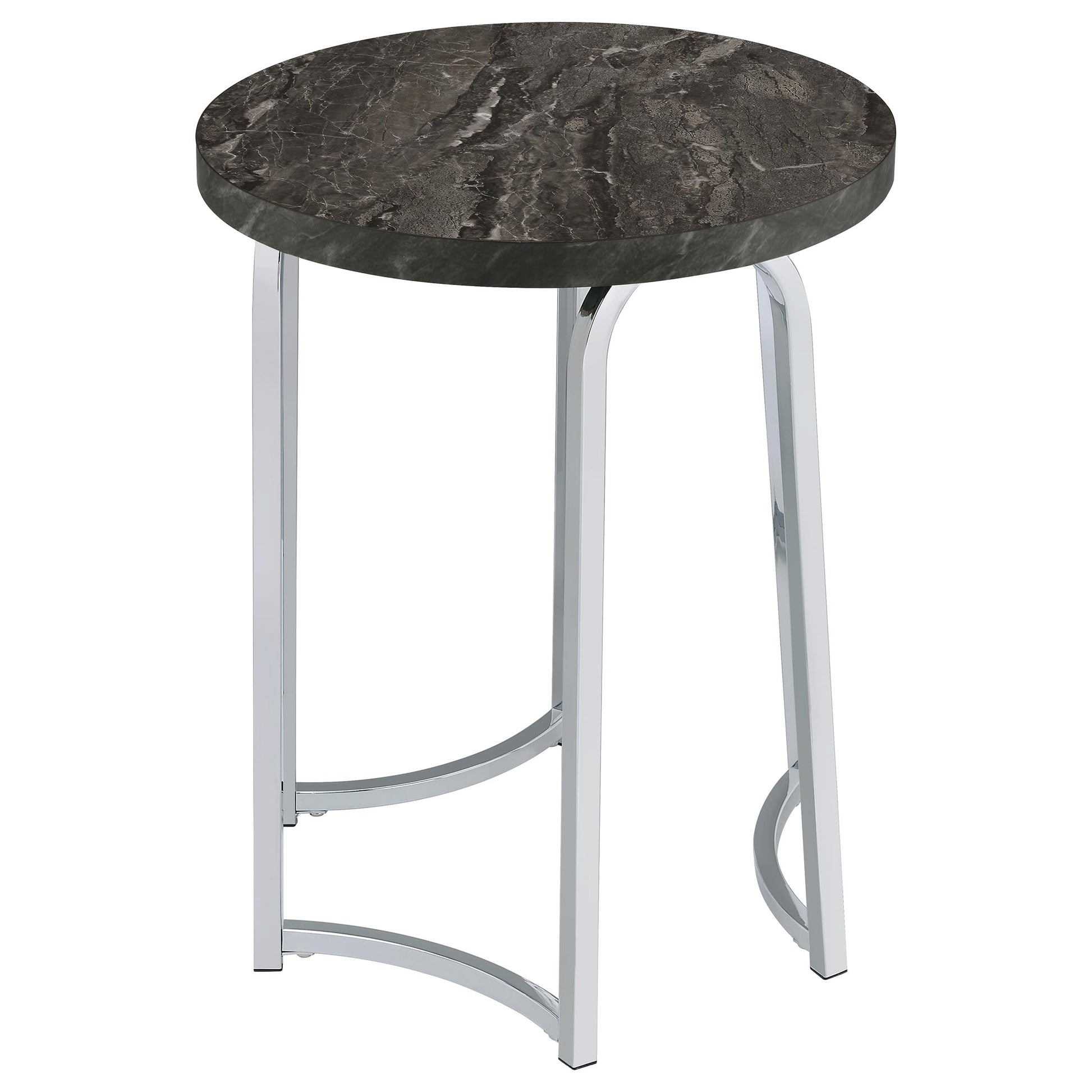 Barcelo Round Faux Marble Top Metal Side Table Grey