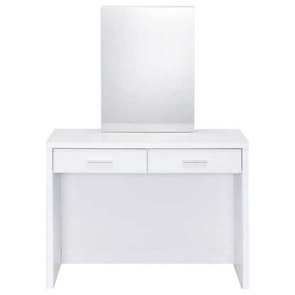 Bunbury Makeup Vanity Table Set Storage Mirror and Stool White