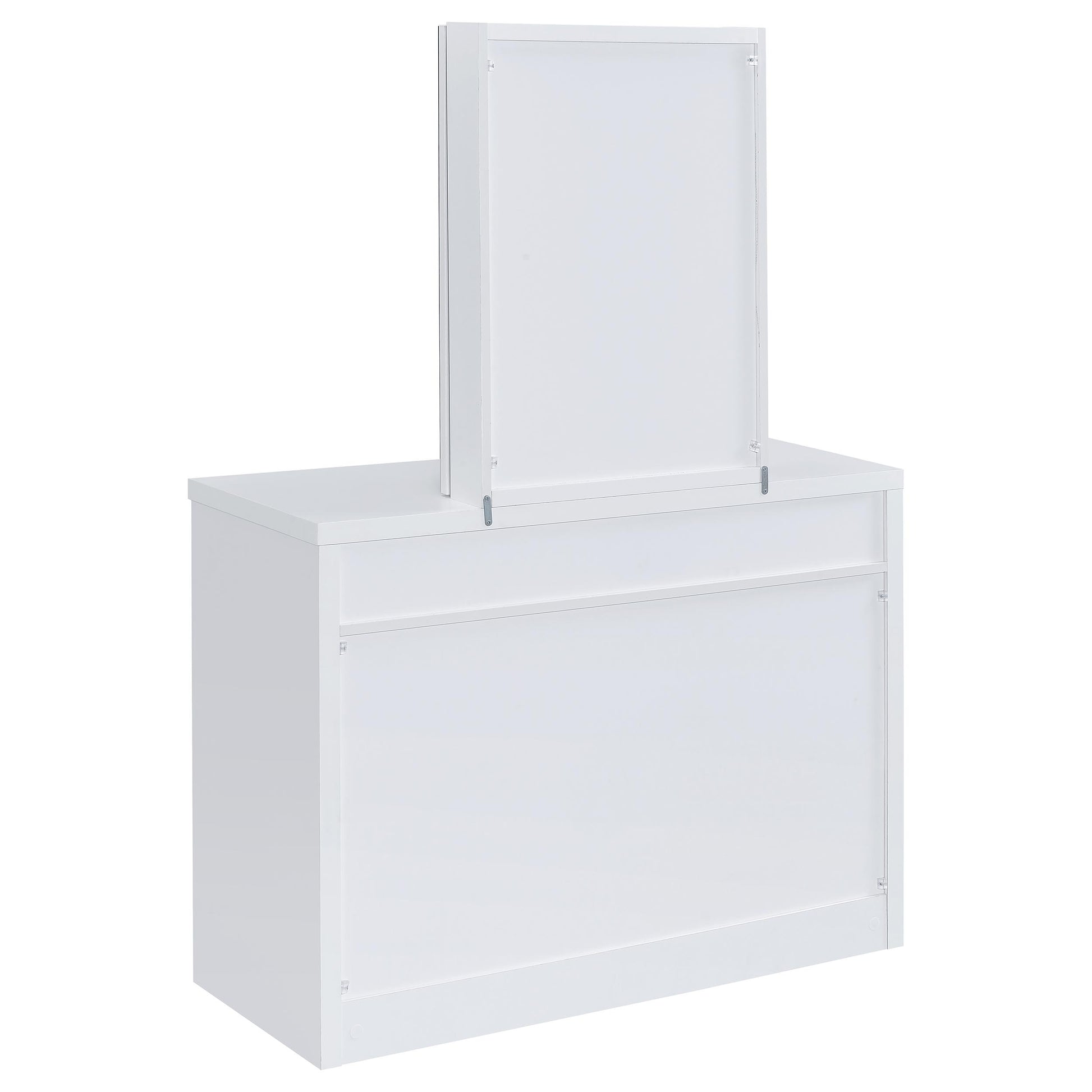 Bunbury Makeup Vanity Table Set Storage Mirror and Stool White