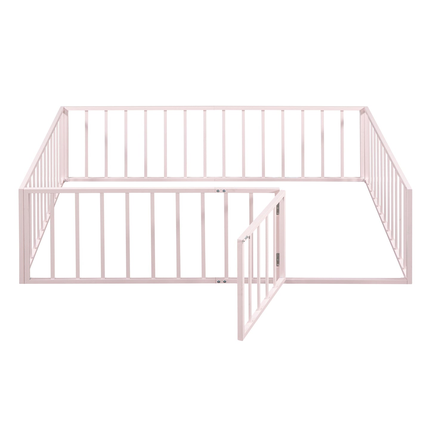 Metal Floor Bed Frame With Fence And Door - The Sleep Loft - Online Mattress Showroom NYC