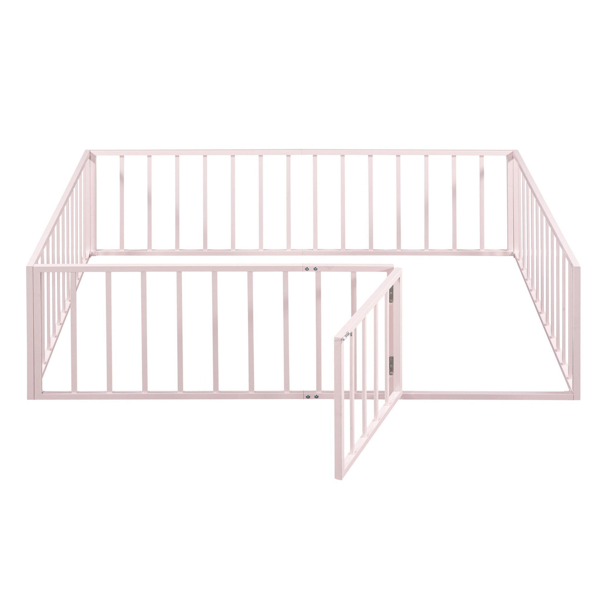 Metal Floor Bed Frame With Fence And Door - The Sleep Loft - Online Mattress Showroom NYC