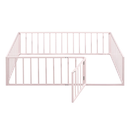 Metal Floor Bed Frame With Fence And Door - The Sleep Loft - Online Mattress Showroom NYC